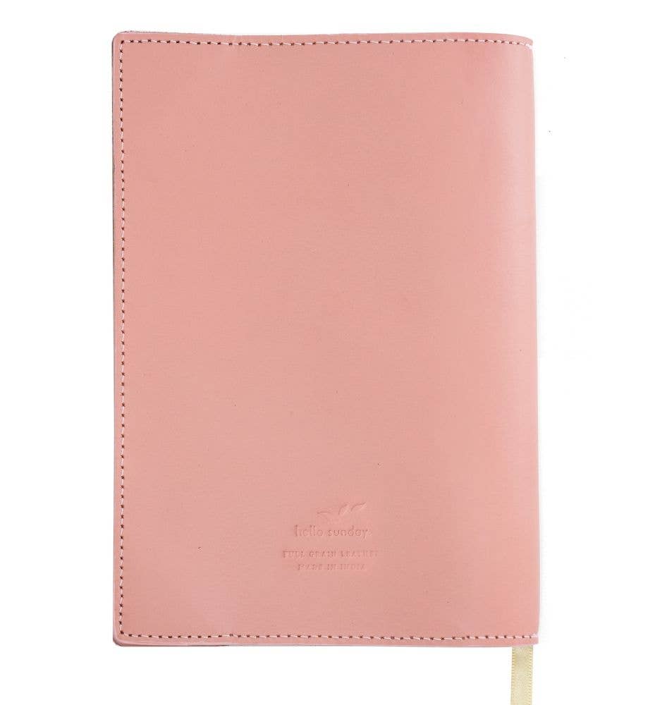 A5 Notebook with Leather Jacket-Dusky Pink