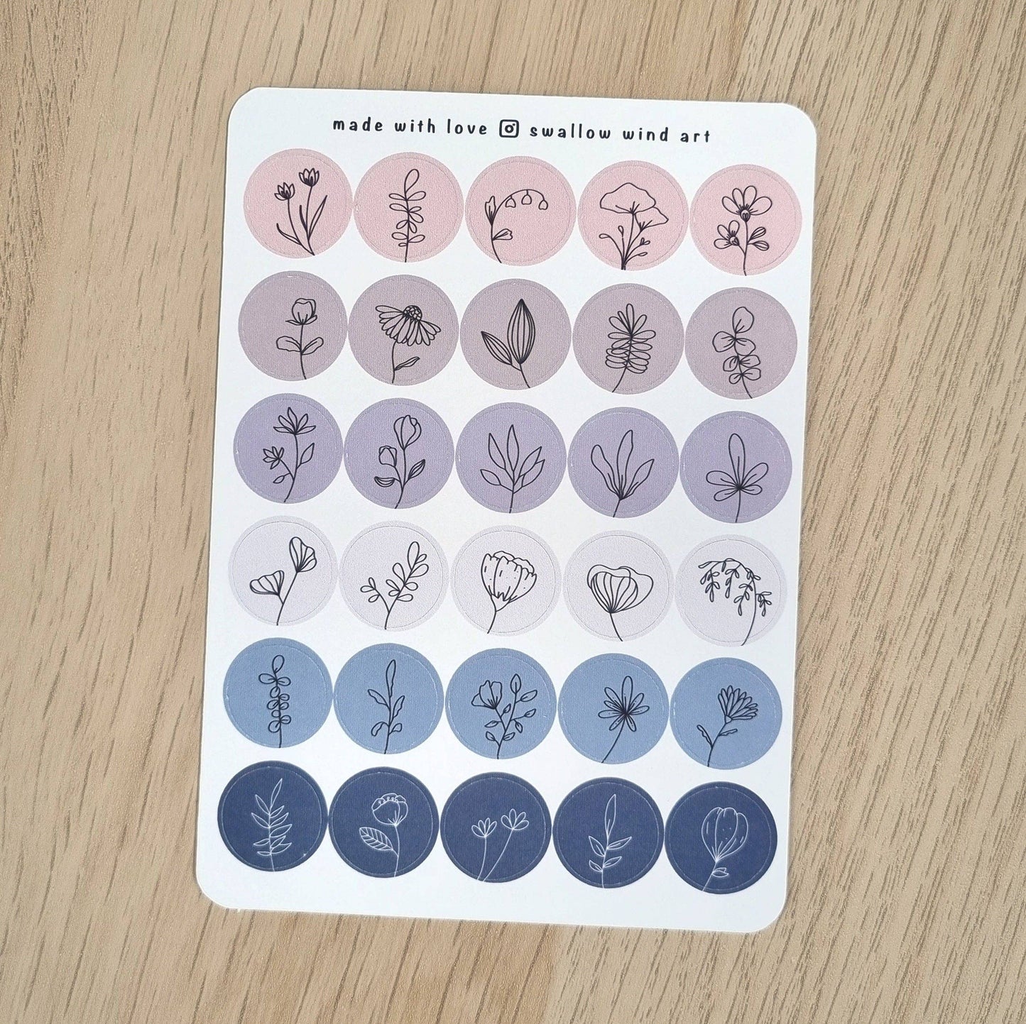 Sticker Sheet - Mini Round Dot Bullet Journal Stickers: Winter