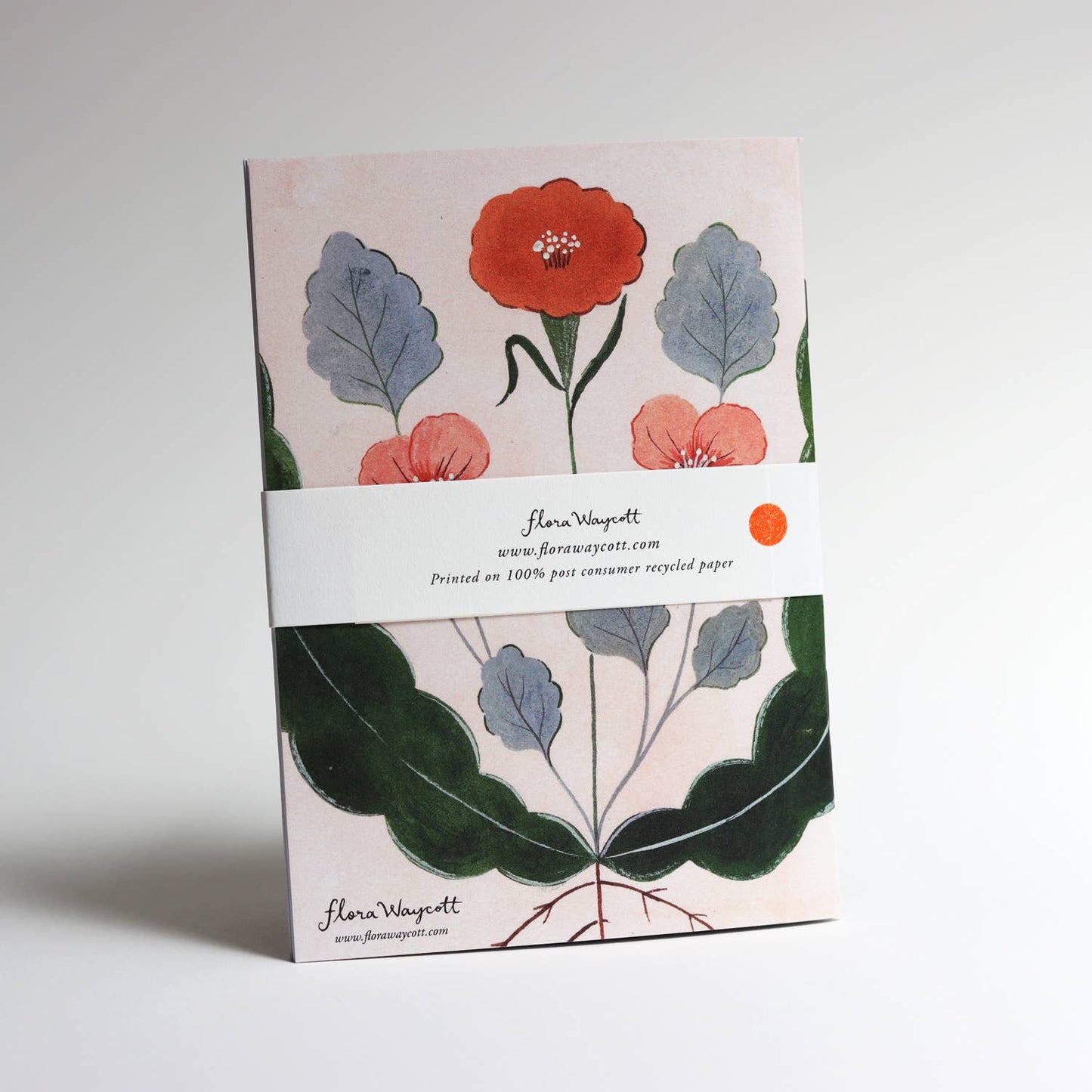 Vintage Red Flower pocket notebook