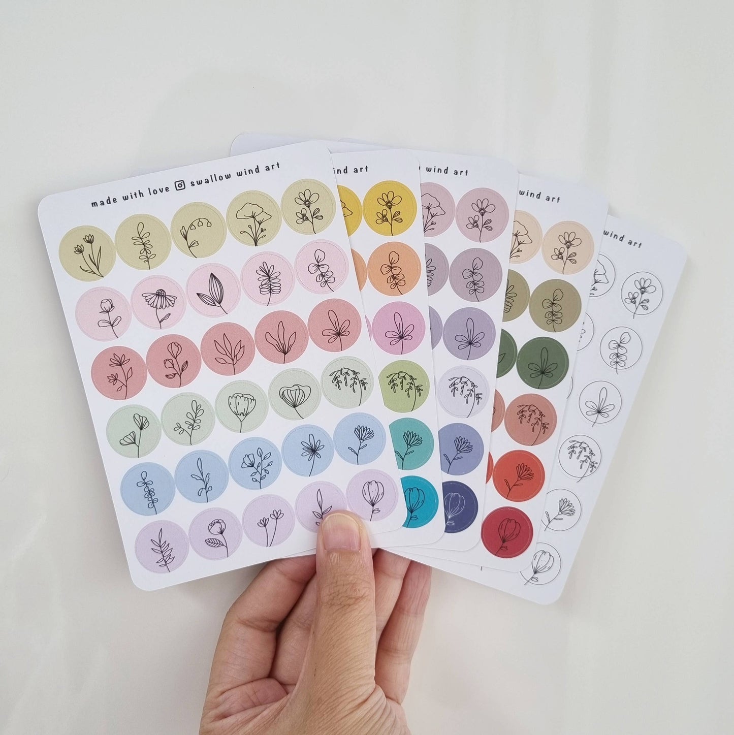 Sticker Sheet - Mini Round Dot Bullet Journal Stickers: Winter